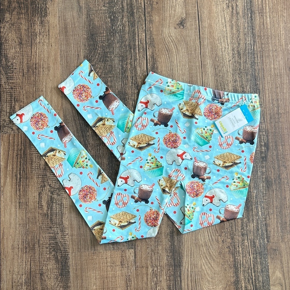 Capelli of New York Kids Leggings - Blue with Fun Print